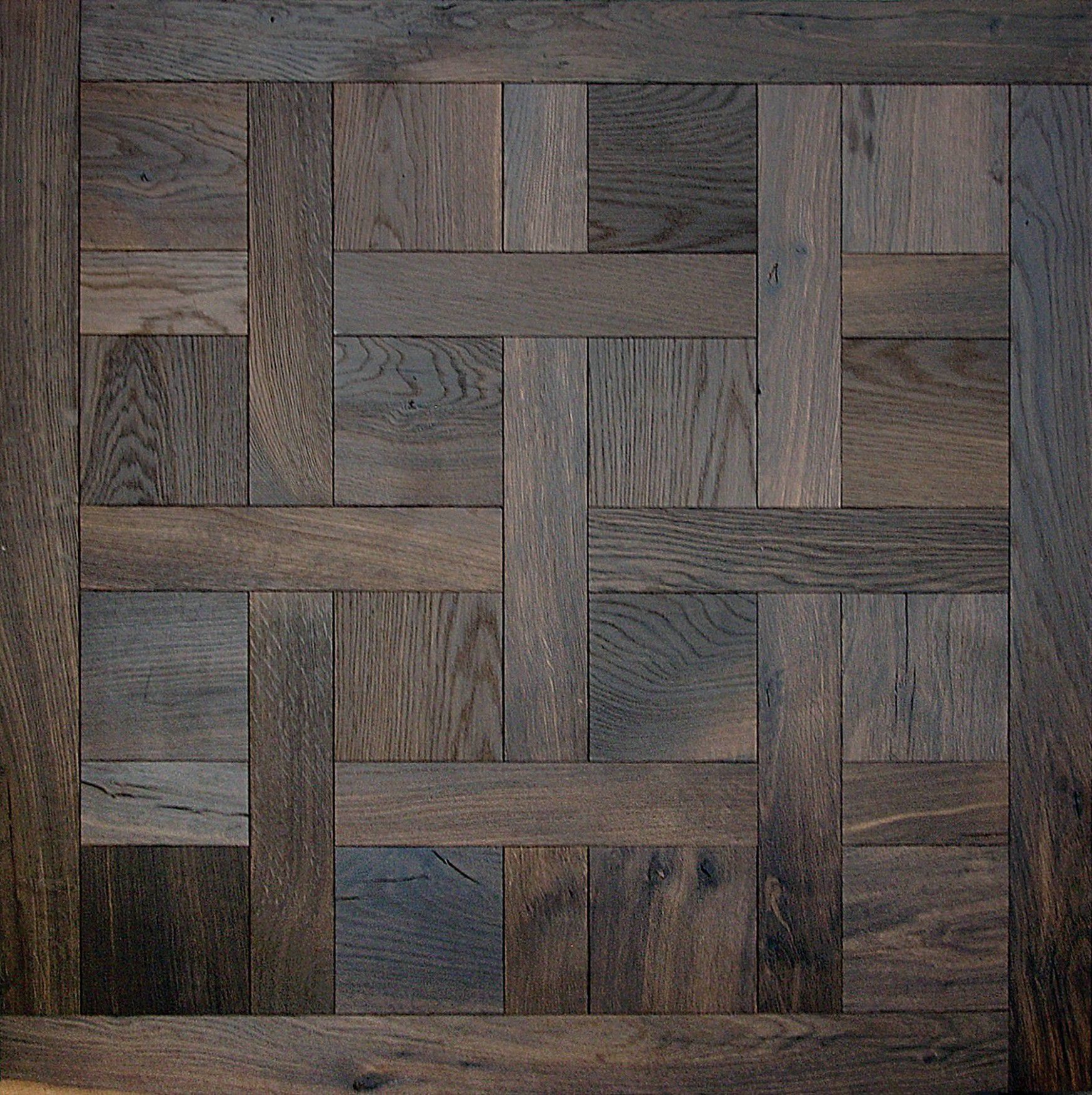 Versailles parquet panel, charcoal dark finish, European solid oak